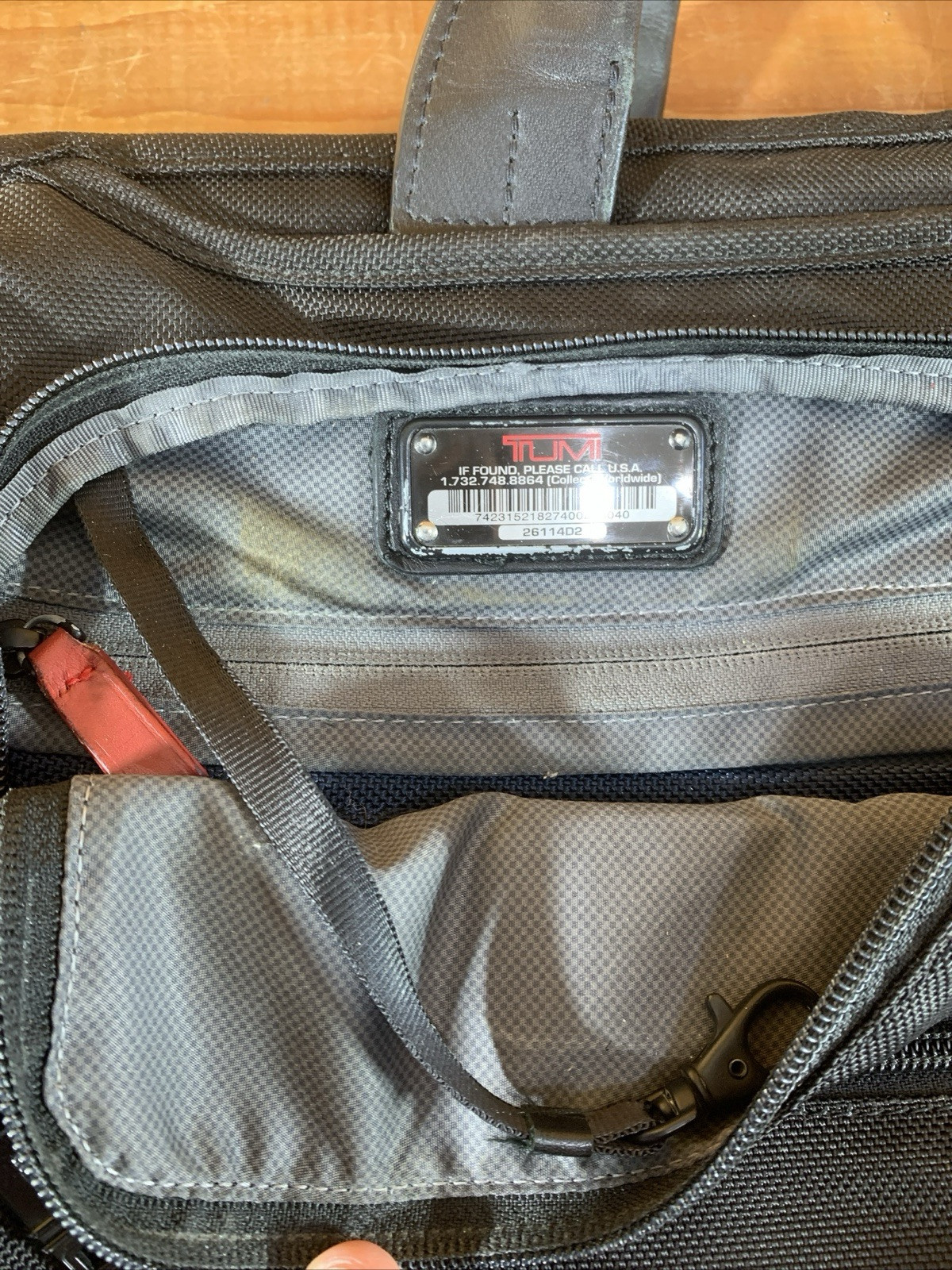 TUMI Alpha II Black Nylon Compact Large Screen Laptop Briefcase Bag 26114D2