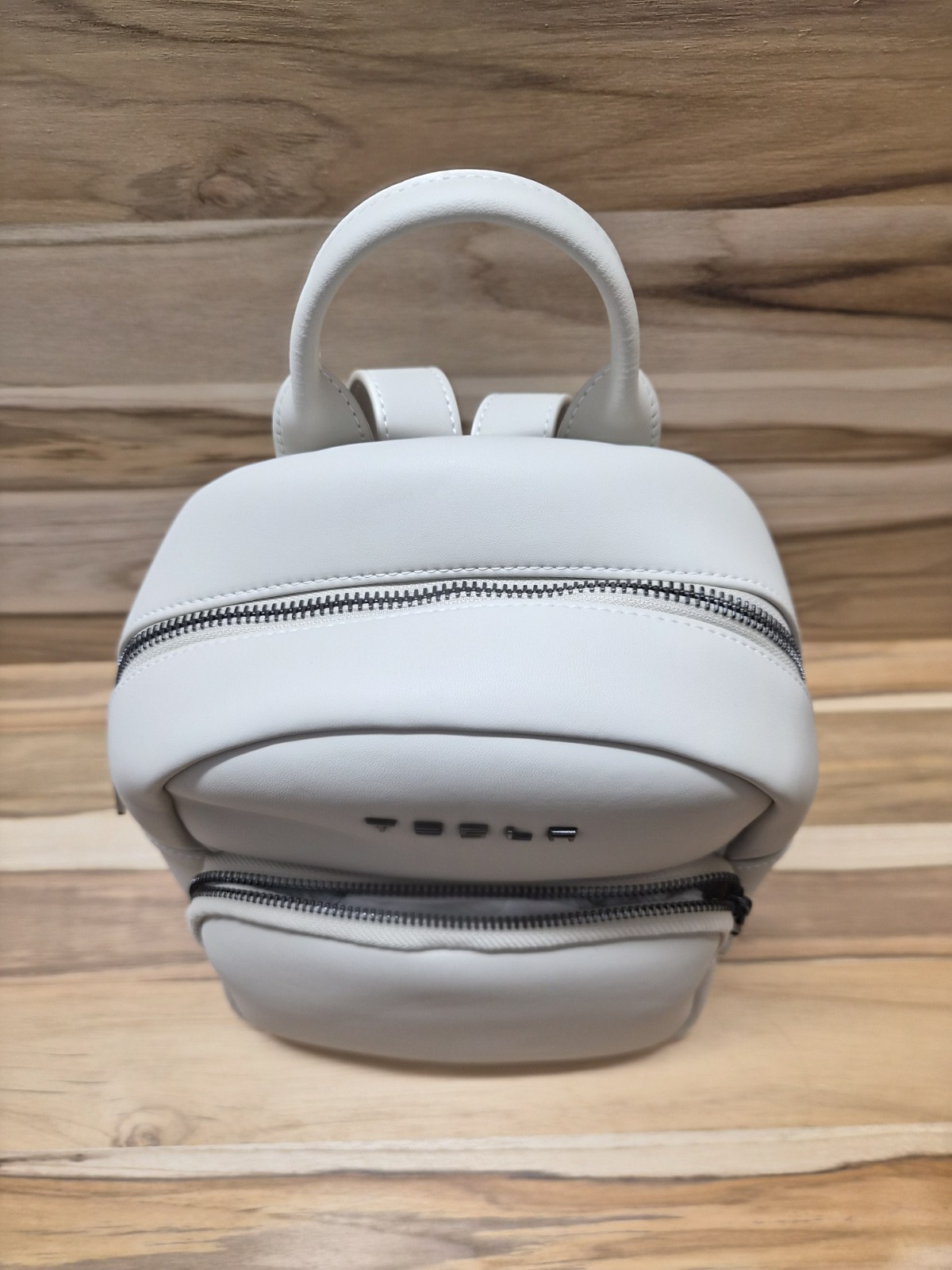 Tesla Mega Mini Pack Off-White Vegan Leather Backpack Minimalist Rare NWOB