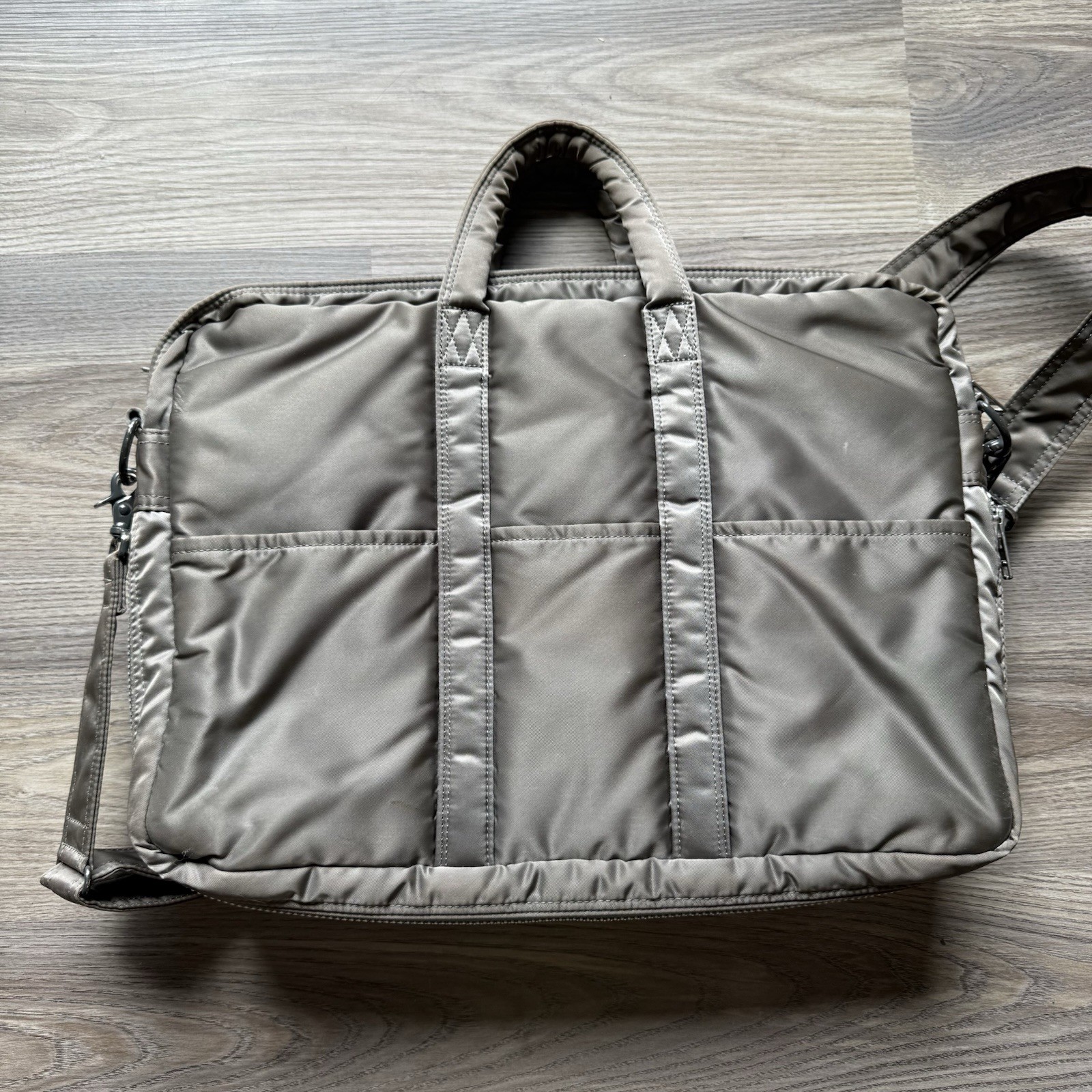 Yoshida Porter Tanker 2Way Briefcase Bag Gray Silver Nylon USA SELLER RARE