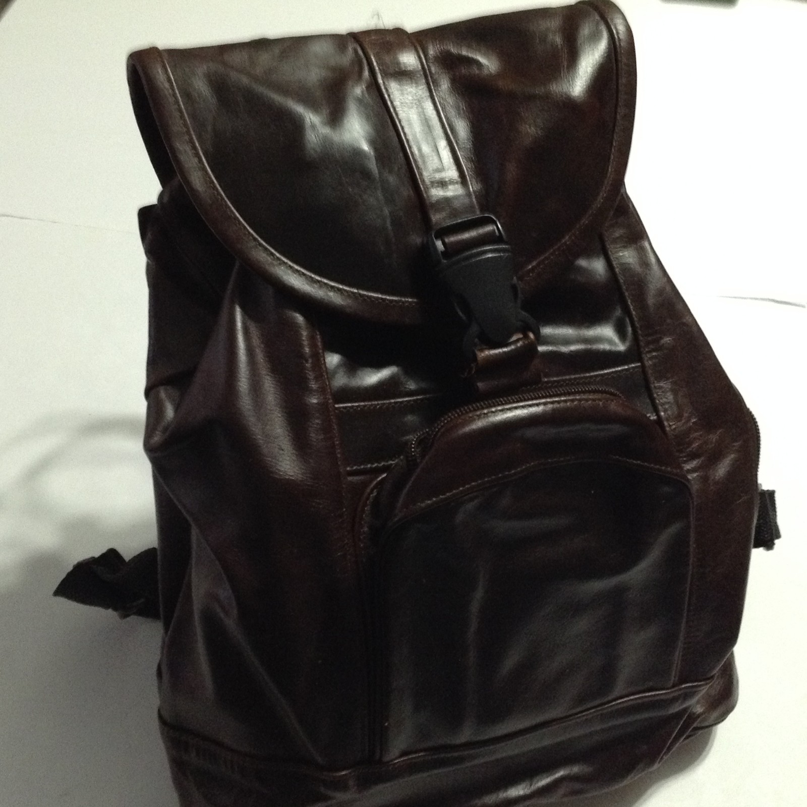Leather Backpack 13 inch Rucksack Dark Brown Urban Drawstring Travel Bag