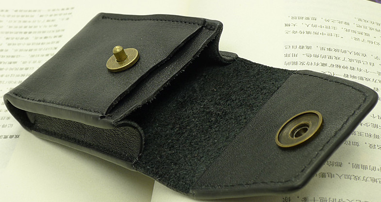 Men small Bag belt Waist fanny Pack wallet purse Cow Leather Pouch black 219
