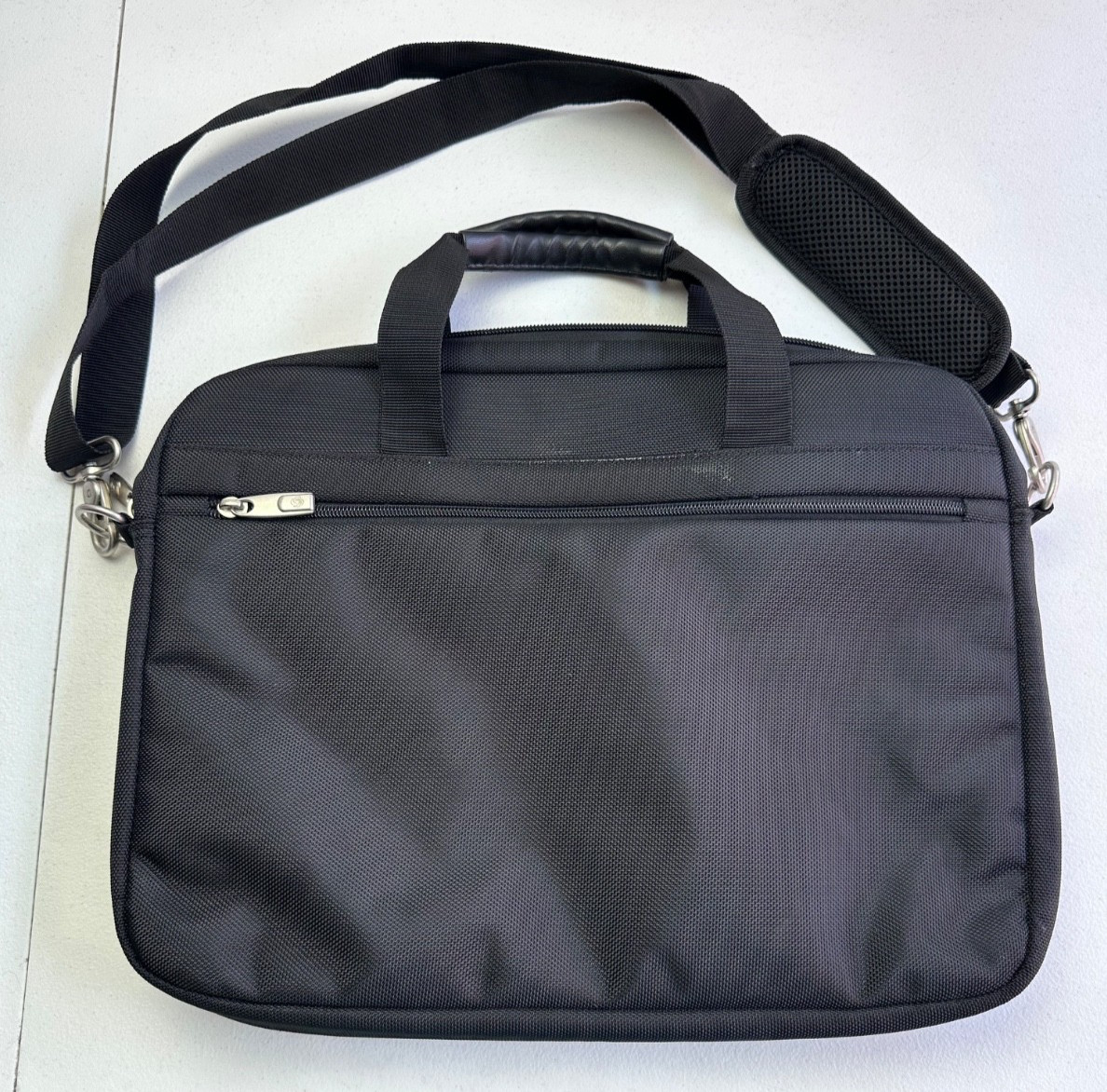 Samsonite Laptop Briefcase Black Nylon 2Way Shoulder Crossbody Work Bag Unisex
