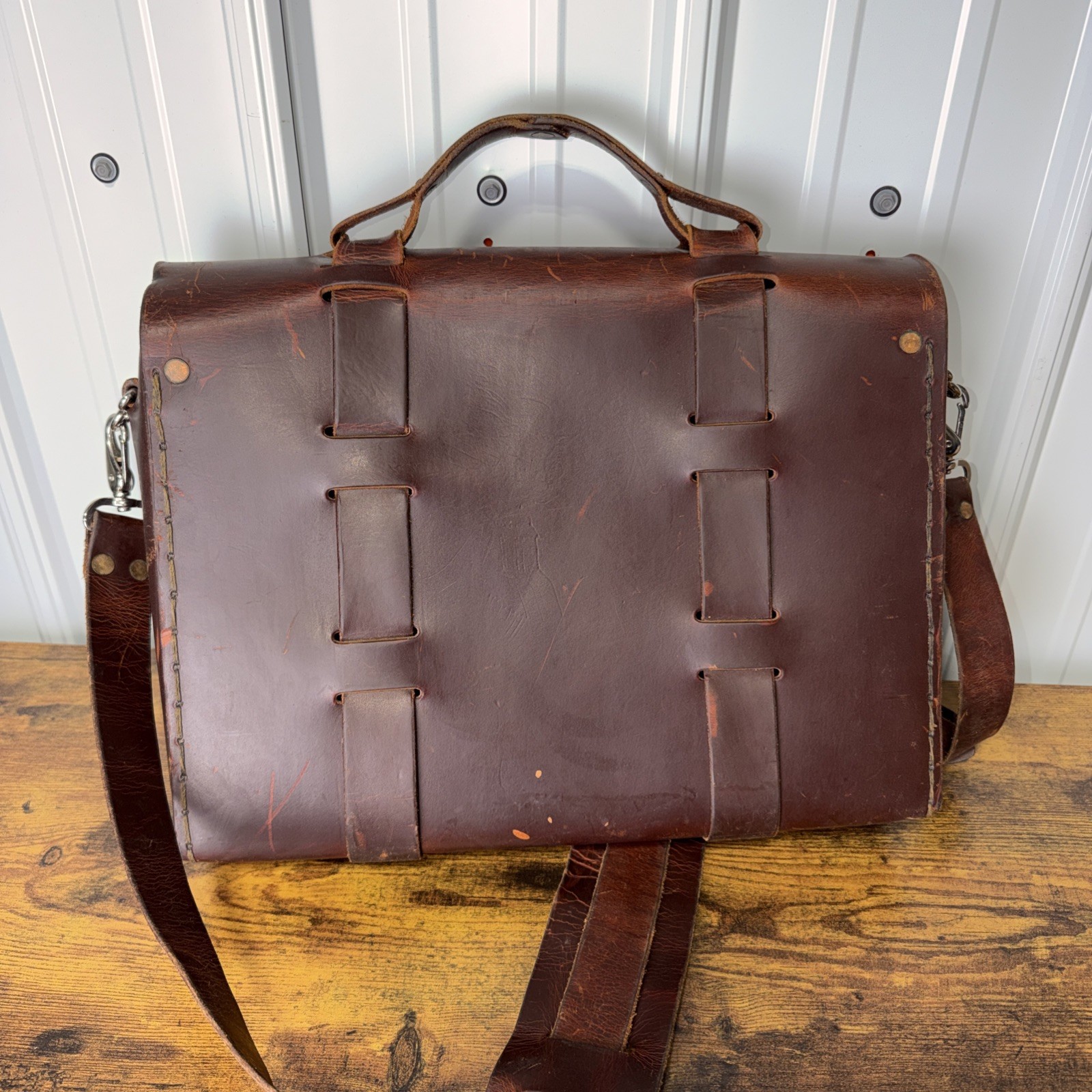 ColsenKeane Leather Satchel Bag In Crazy Horse
