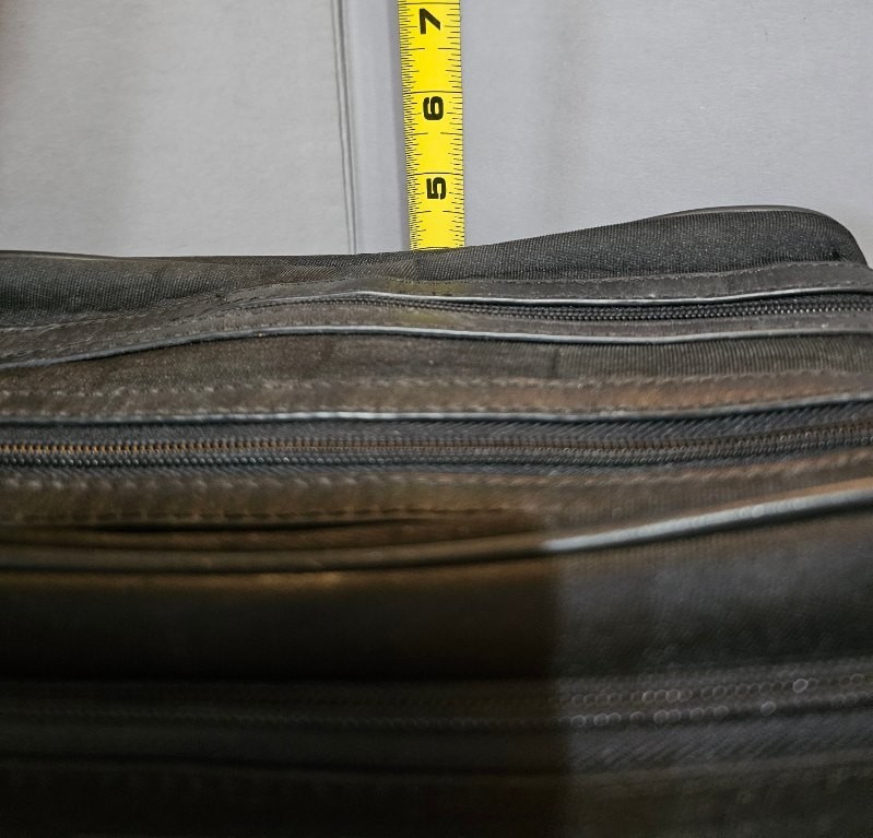 Kenneth Cole Reaction Black Canvas Faux Leather Travel Toiletry Bag. 12×6.5×4.5″