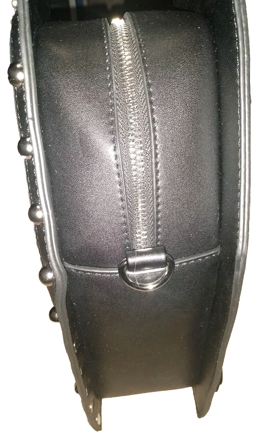 Black Coffin Style Gothic Backpack w/ Embroidered Aquarius Zodiac & Metal Studs