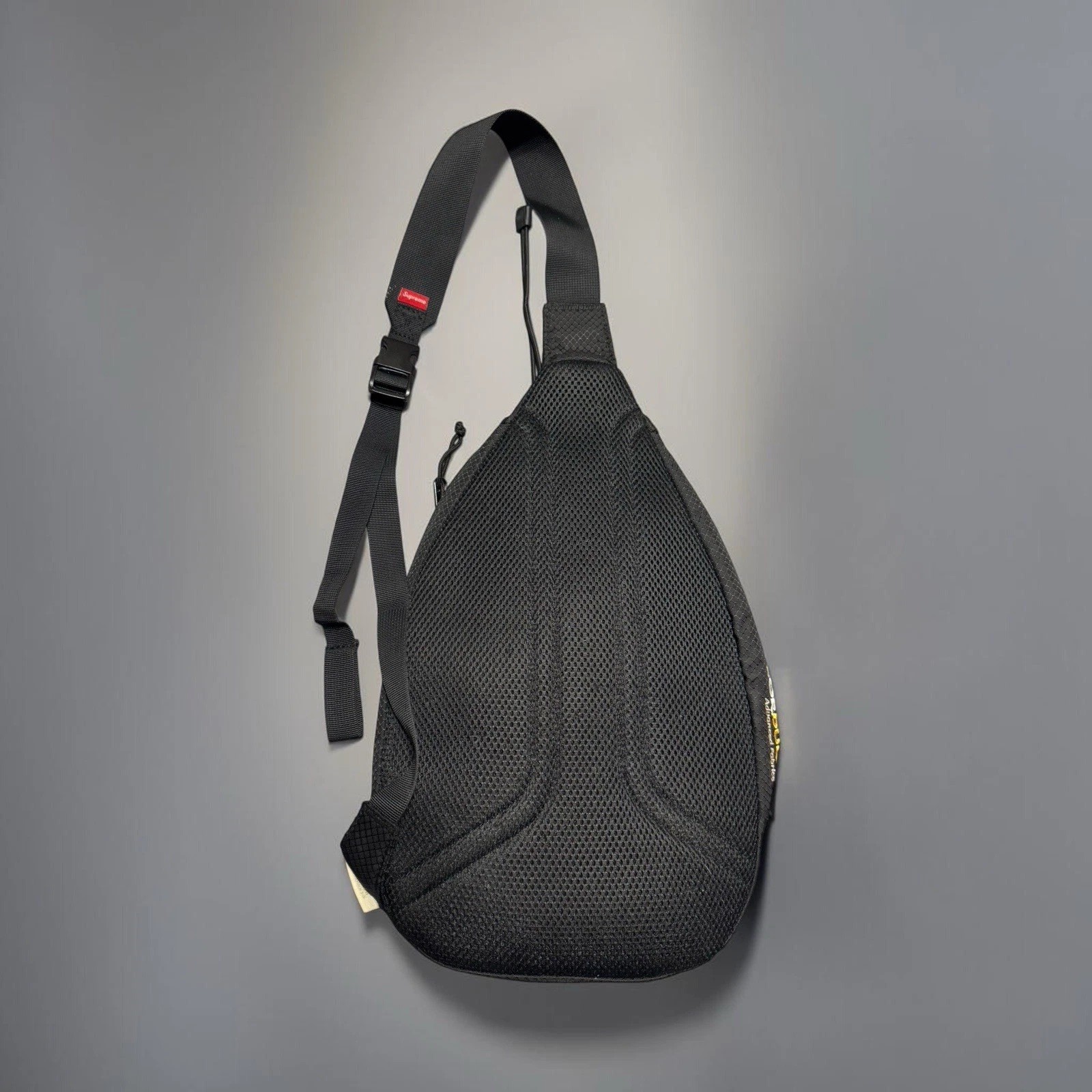 Supreme Sling Bag Black SS22, Adjustable Crossbody Sling Bag, Zippered Pockets.
