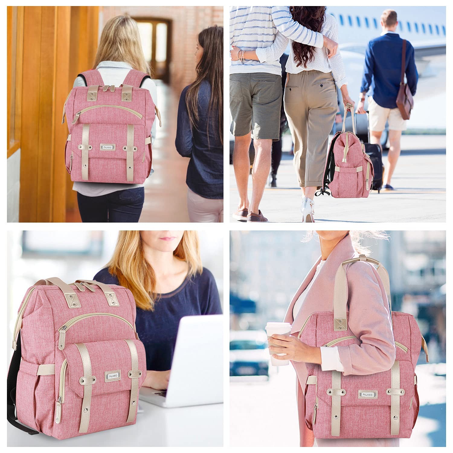 Backpack for Women,Wide Open Work Large USB Charging Port Student Bookbag for…