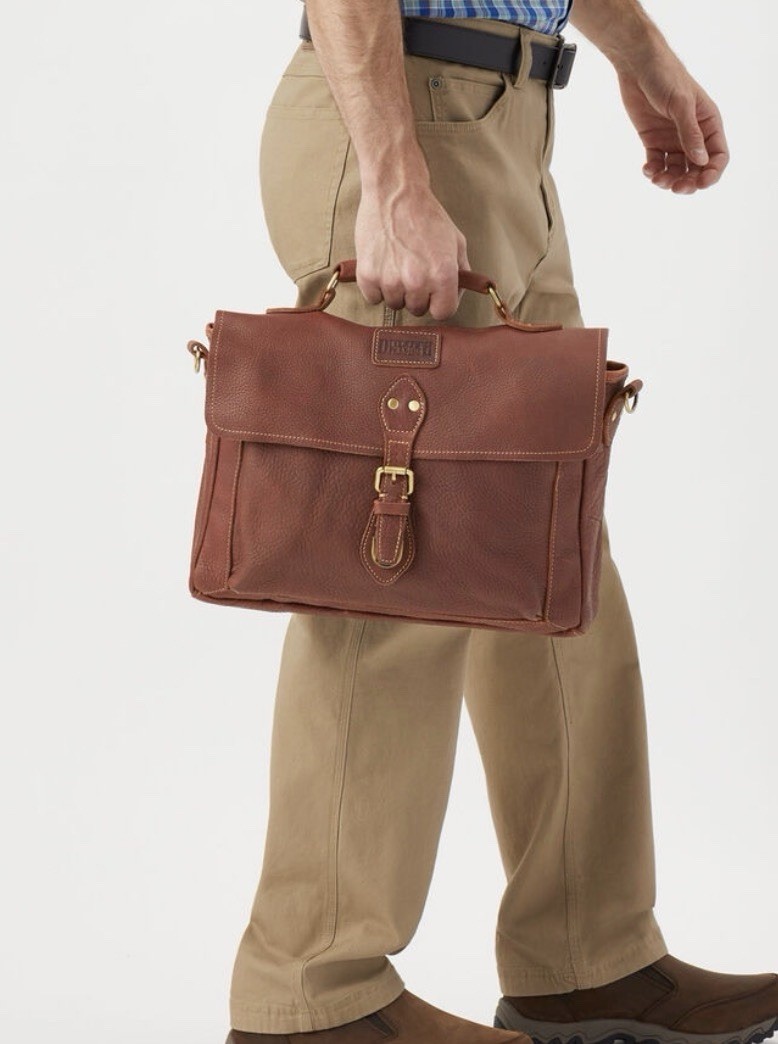 Duluth Lifetime Leather All-Business Briefcase Brown Leather