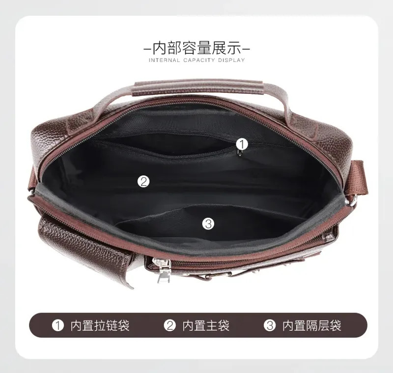 Men Shoulder Bag Pu Leather Business Messenger Bag for Man New
