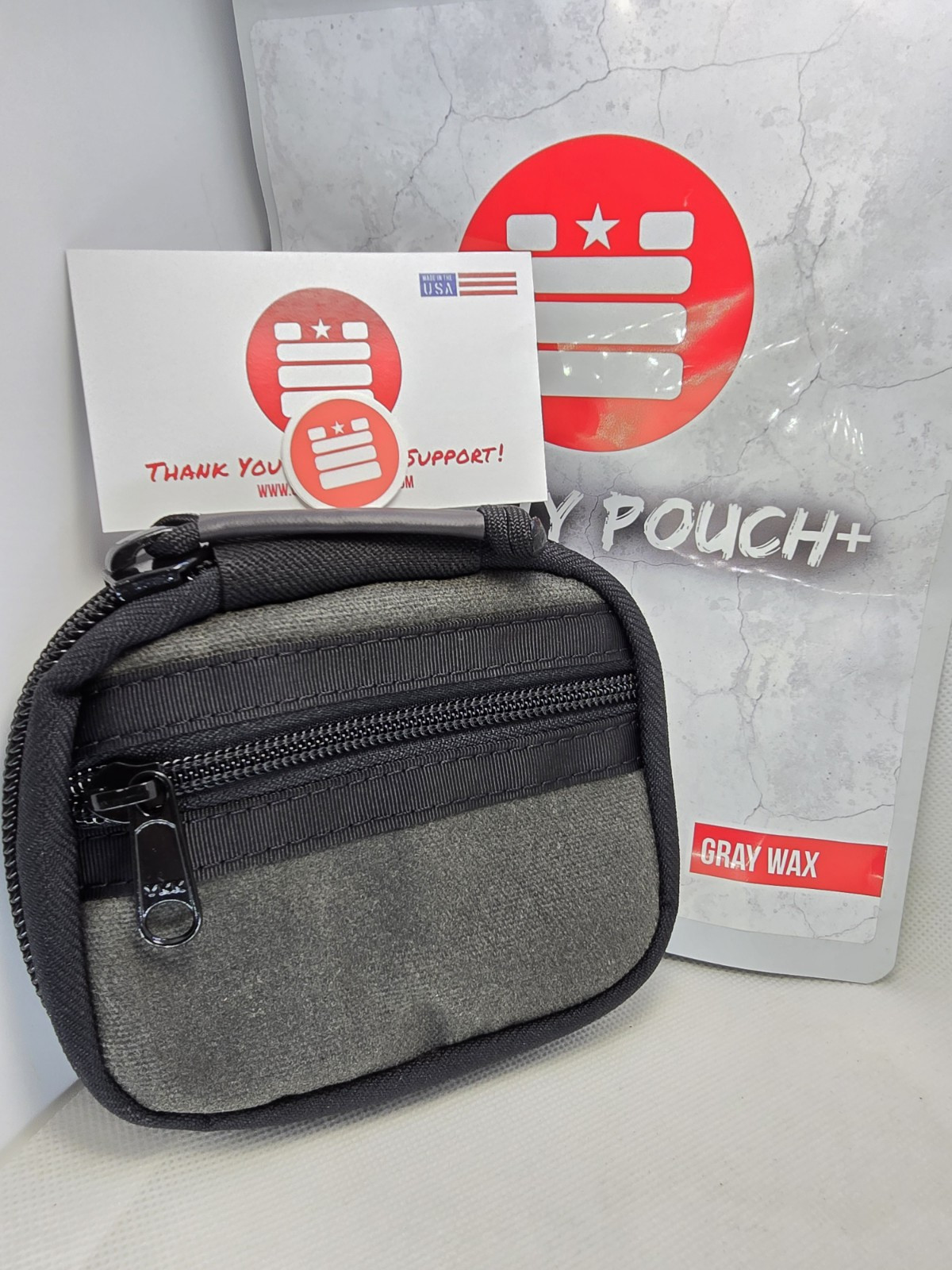 Garage Built Gear Mighty Pouch Plus Gray Wax With Loop