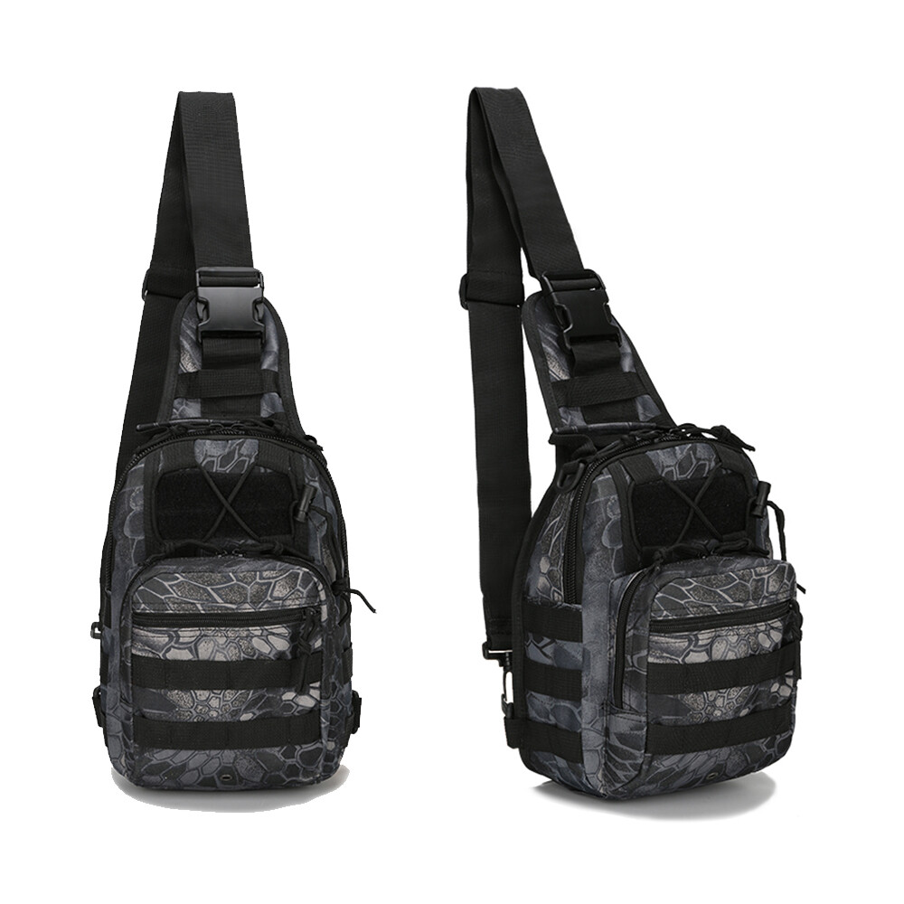Fashion Black Camouflage Pattern Outdoor Travel Camping Tactical Chest Sling Bag