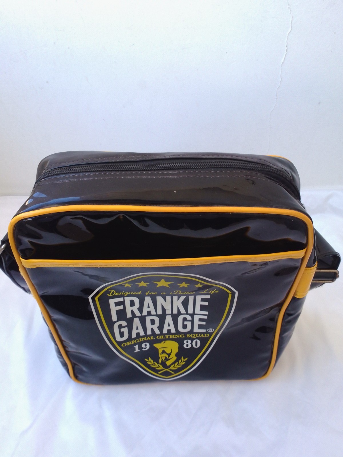 Frankie Garage Black Yellow Crossbody Shoulder Bag Messenger Casual Travel Bag
