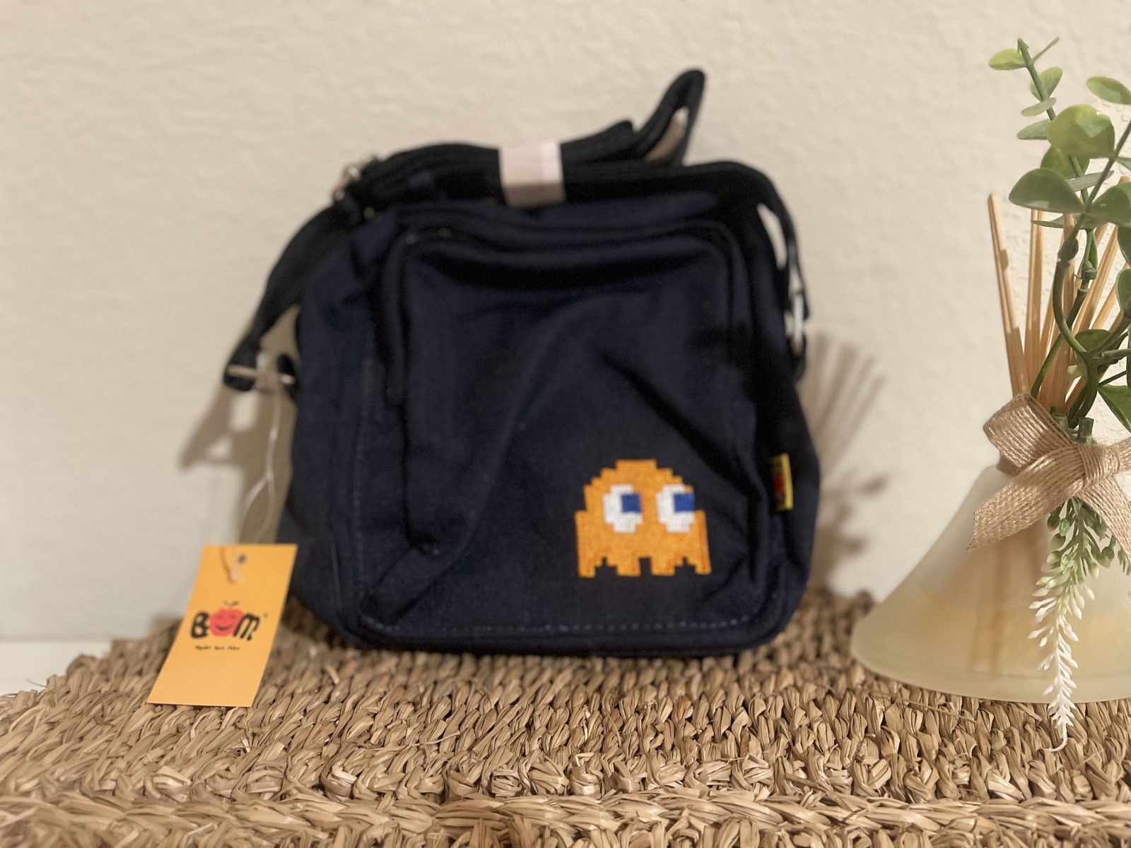 BOM Crossbody Bag – Pixel Ghost & “High Score” Gamer Design – Small Shoulder Bag