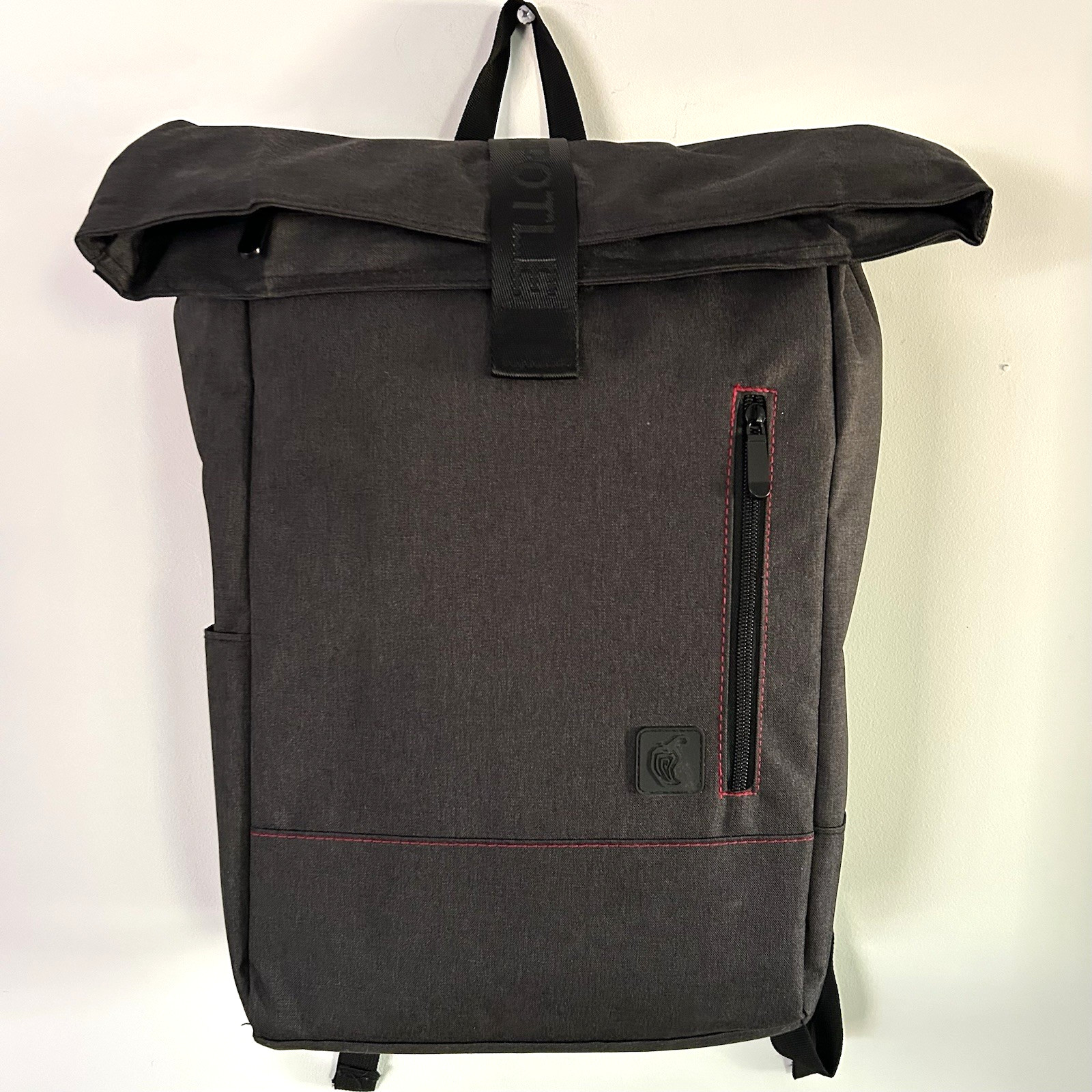 Chipotle Roll Top Backpack Limited Edition Gray Employee Gift Spell Out Fastfood