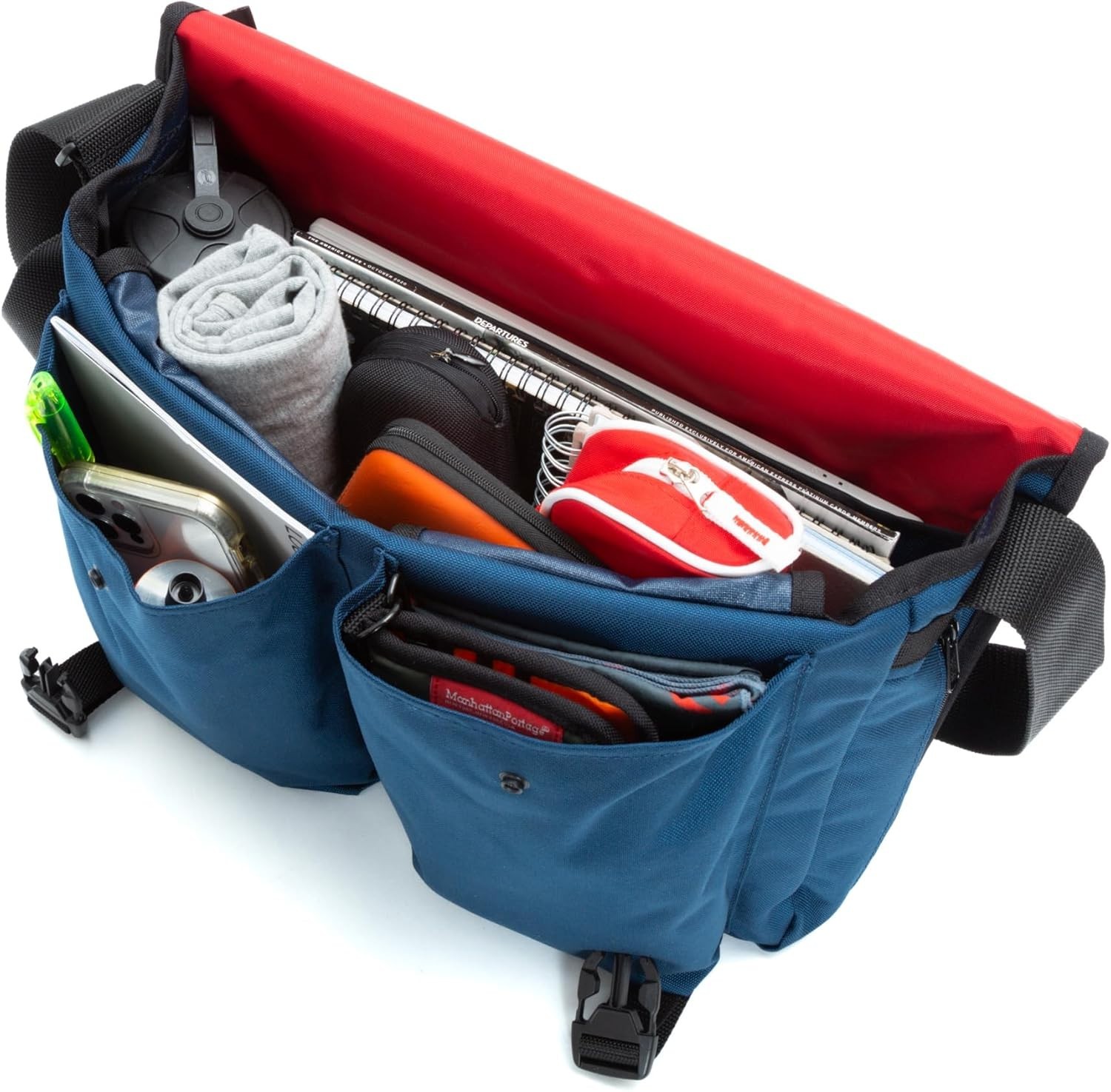 Manhattan Portage Europa Fabric Messenger Bag, Navy (1440Z NVY)