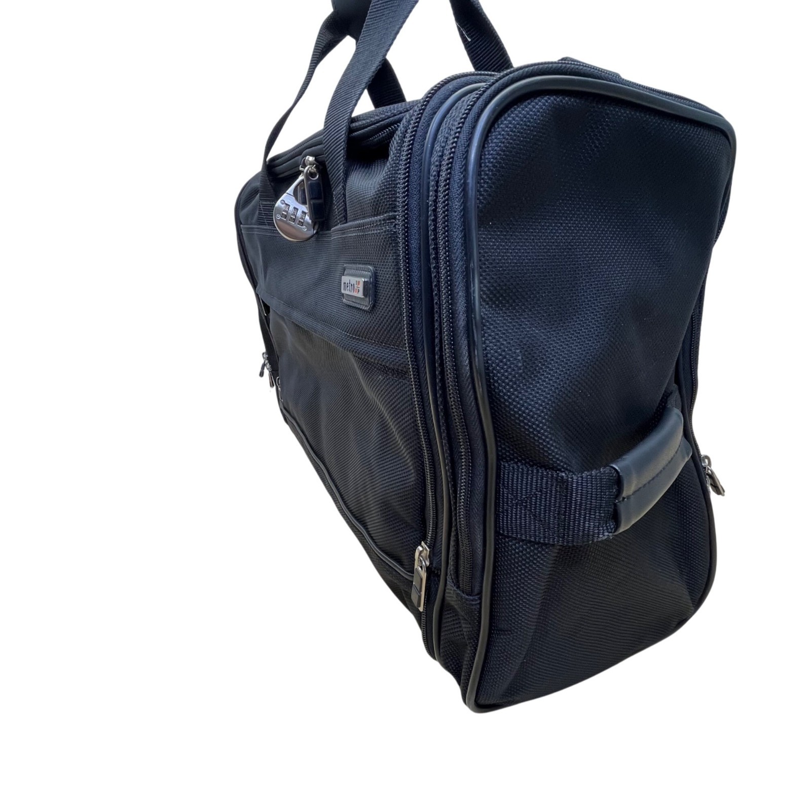 Metro XP Men’s Black Nylon Multi-Compartment Lock Secure Zip Travel Duffel Bag