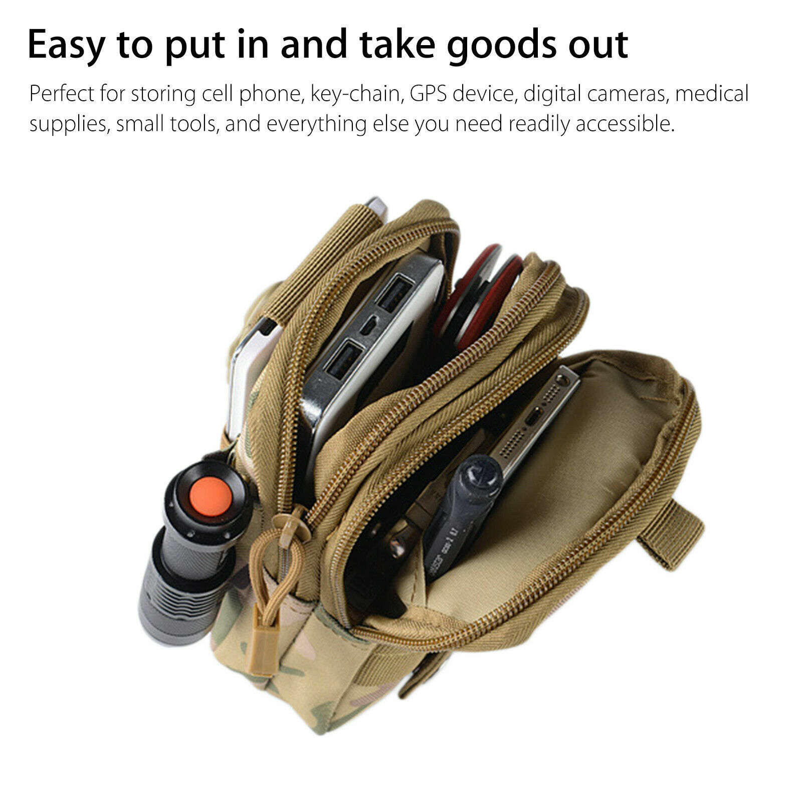 Tactical Molle EDC Pouch Bag Compact Multipurpose Utility Gadget Belt Waist Bag