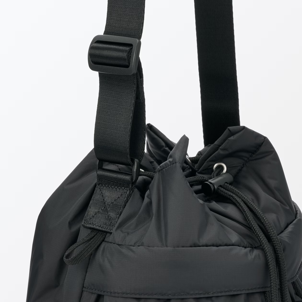 MUJI Water-Repellent Padded Drawstring Bag 11-Litter Crossbody Unisex NWT