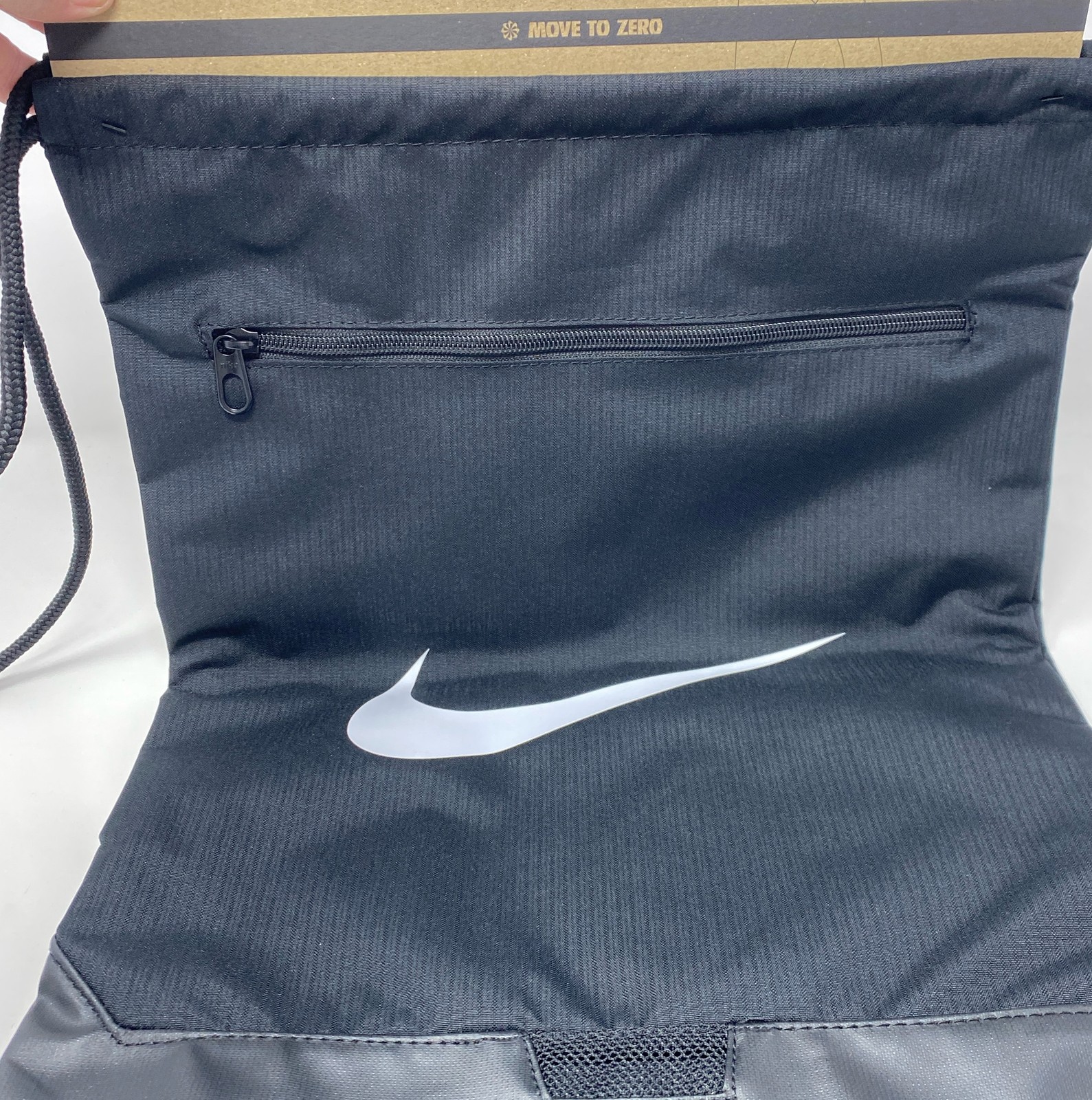 Nike Brasilia 9.5 Training Gym Sack 18L Black/Black/White DM3978-010 Drawstring