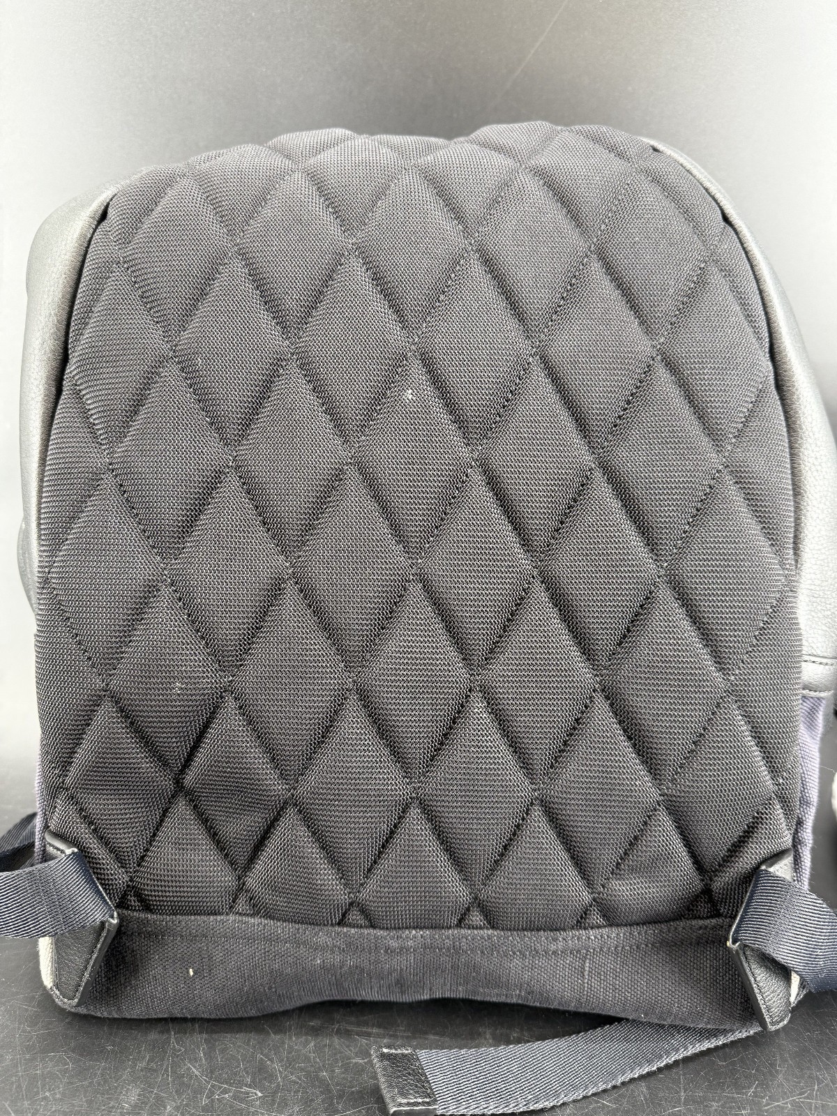 Burberry Blue Canvas Exploded Check Backpack Leather Trim Box Dust Bag