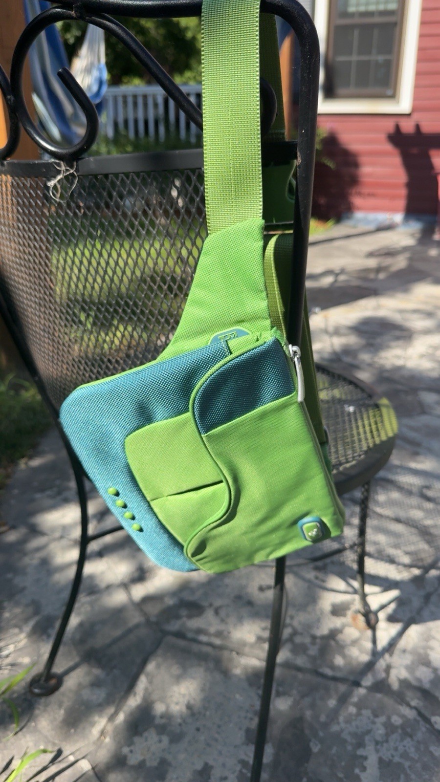 Vintage Retro TUMI T-Tech Sheriff Model Waist Bag Fanny Pack Green Blue