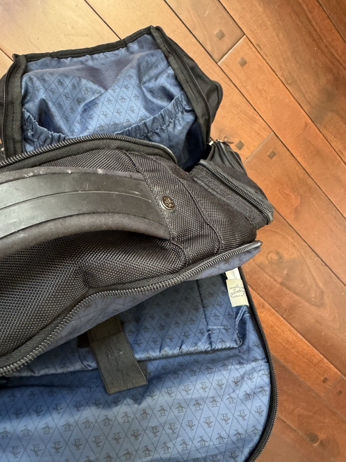 Original Penguin Backpack Travel Work Laptop Bag Organizer Black Heavy Duty