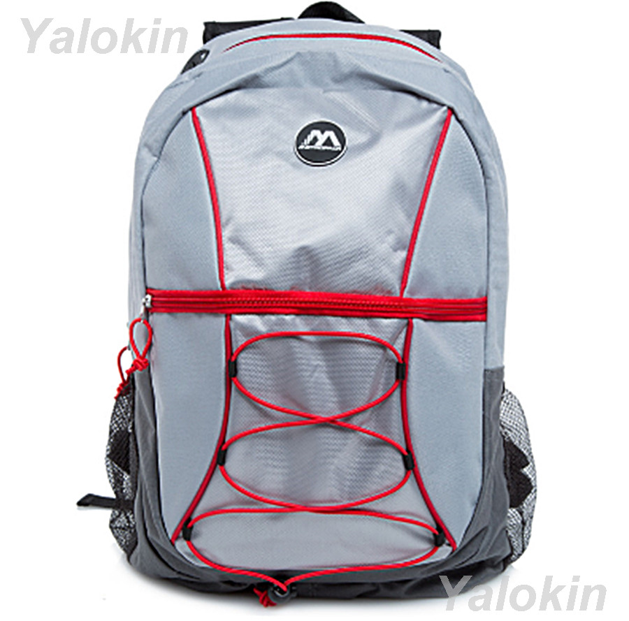 NEW Light Grey with Red Ripcord Unisex Fashion Backpack Shoulder Book Bag