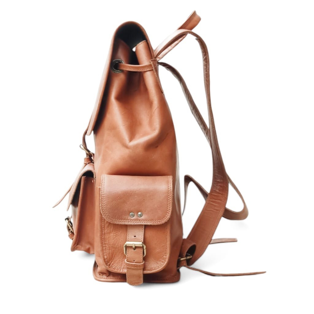 Cuero Guapo Genuine Leather Backpack Brown Vintage Rucksack Travel Laptop Bag