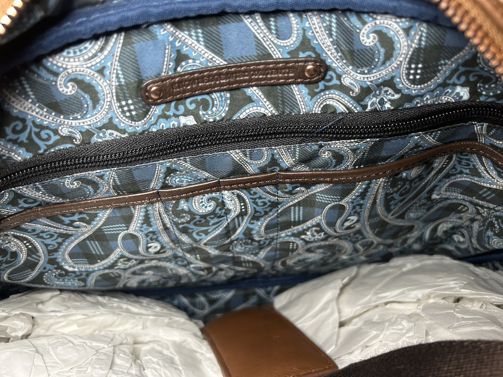 *NWT Robert Graham Brown Two Tone Roman Leather Professional Messenger Briefcase
