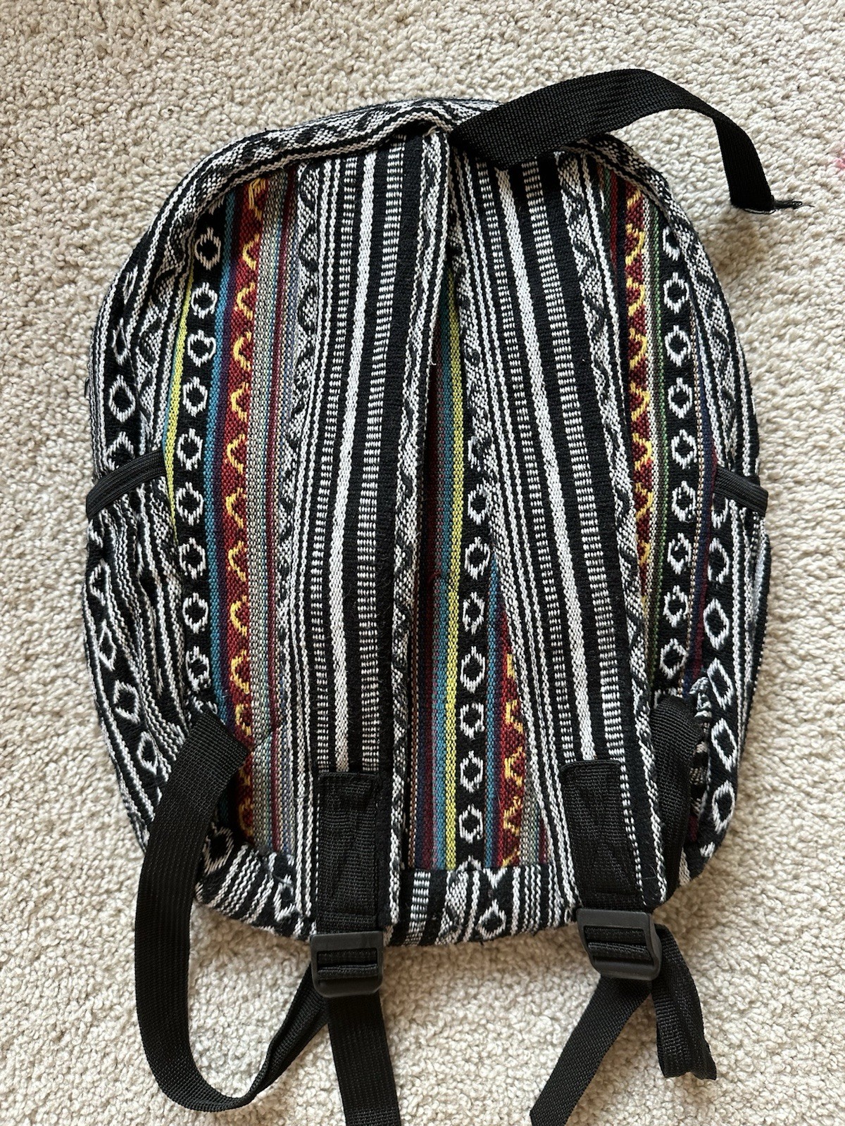 Himalayan Hemp THC Free Handmade Backpack Unisex Owl Multi Colors Boho Hippie
