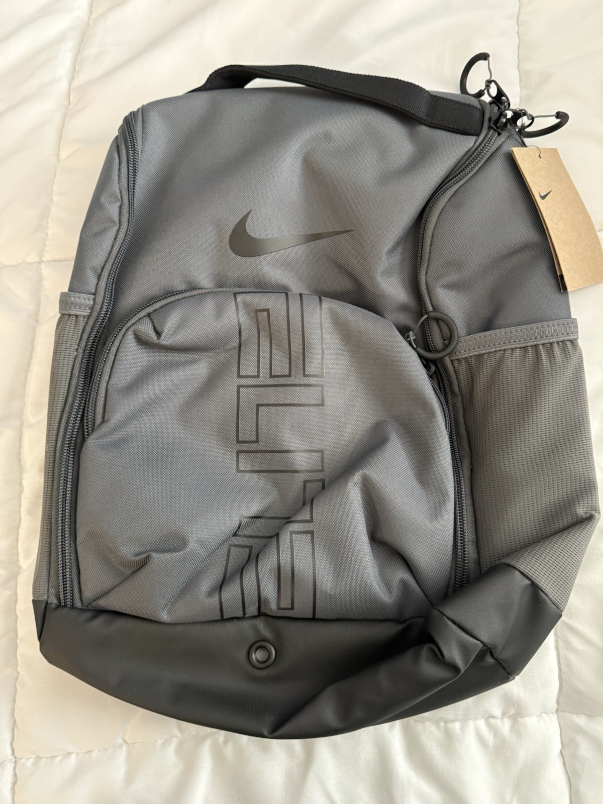 Nike Varsity Elite Gray Black Shoe Bag Model HM9970-068 Basketball