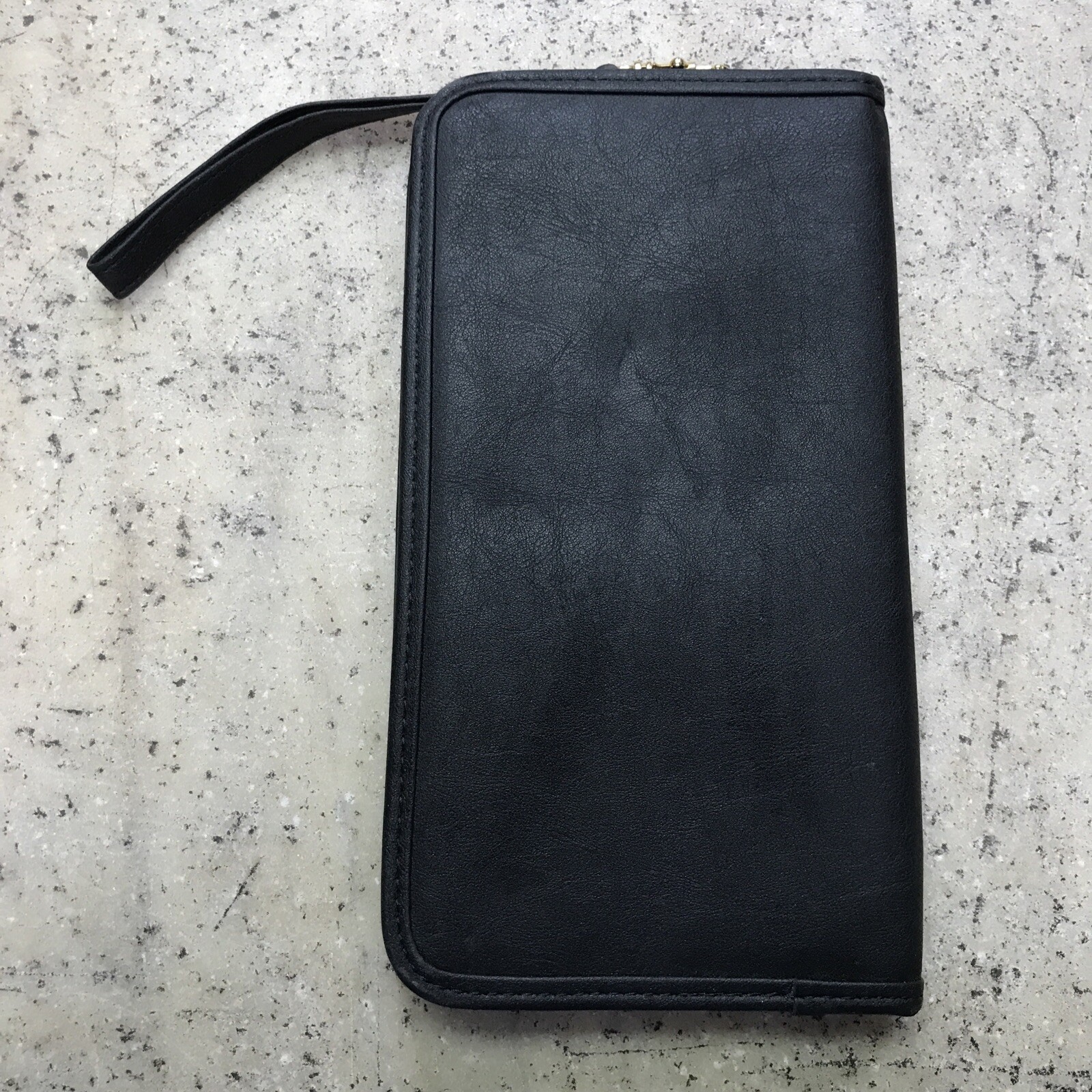 Large Leather Traveler’s Wallet Portfolio GEMLINE Zip-Around – Nice! Fast Ship!