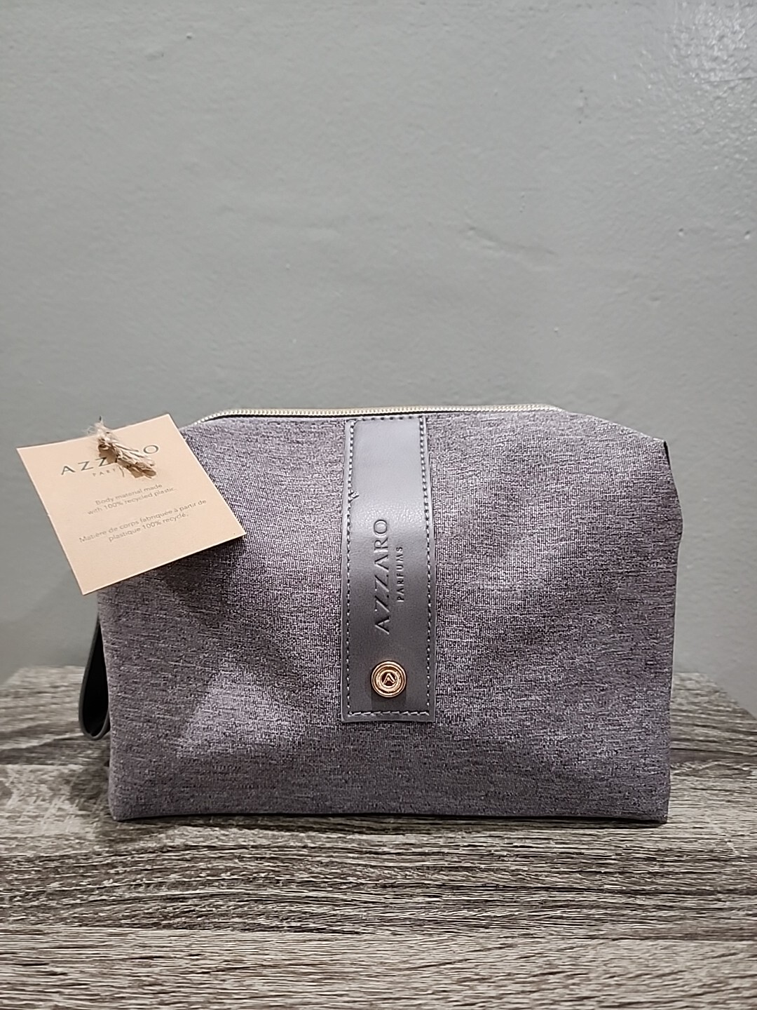 NEW AZZARO PARFUMS MENS LUXURY TRAVEL SIZE POUCH TOILETRY BAG MEN 8″ X 6″ X 3.5″