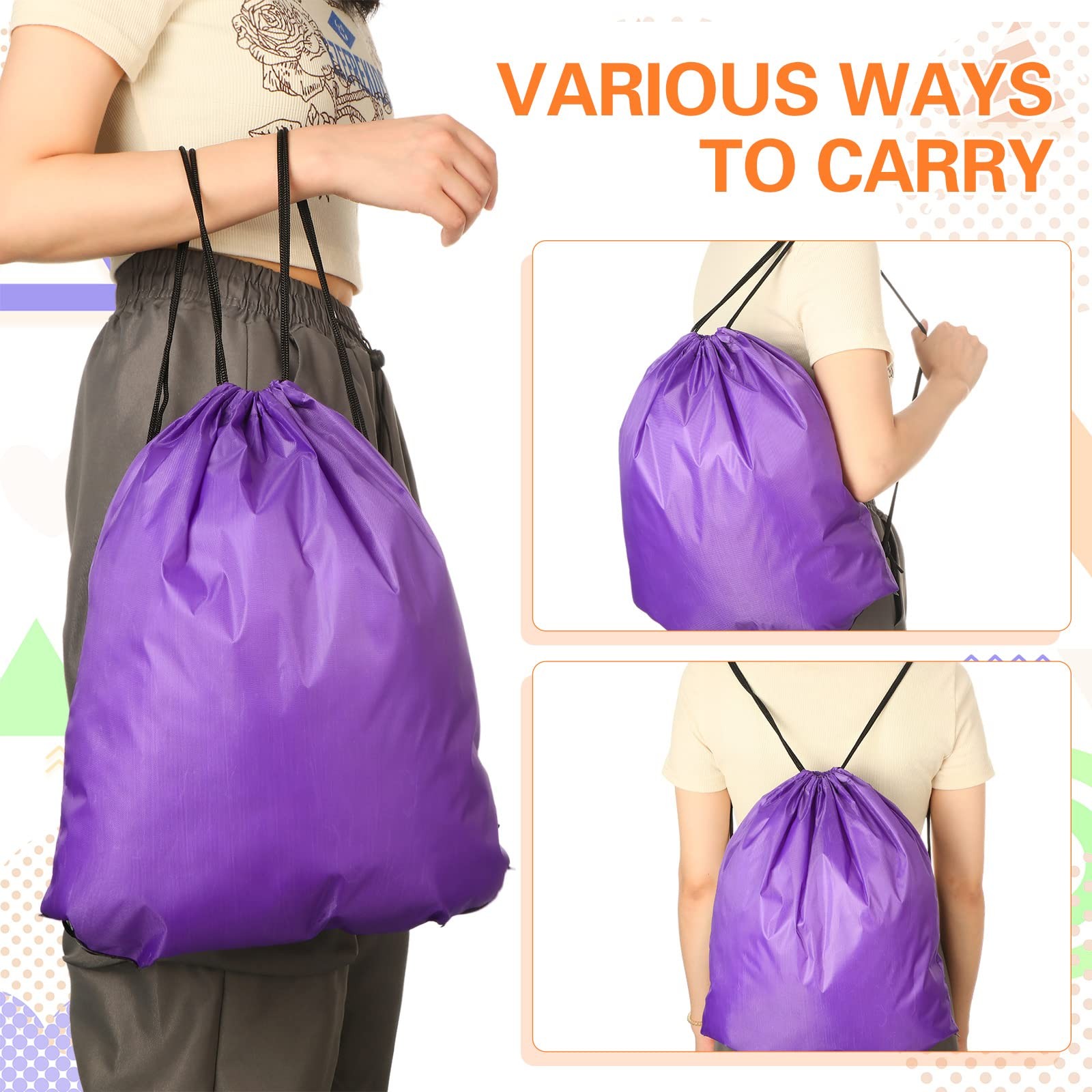 400 Pcs Drawstring Backpack Bulk Draw String Bags Cinch Bag Sackpack for Home…