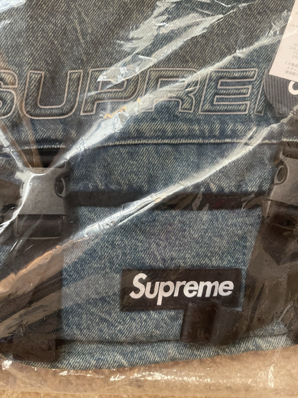 Supreme Denim Messenger Bag Washed Indigo FW25