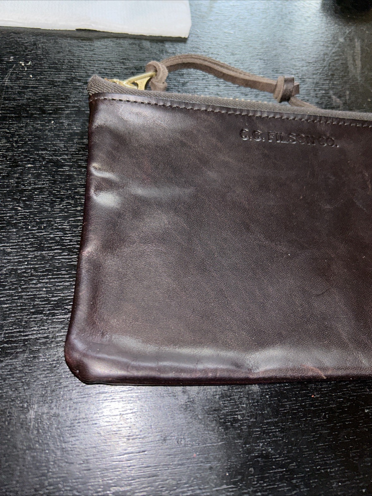 Filson Medium Leather Pouch | Moss | Made in USA | Limited Edition 2018 | Rare