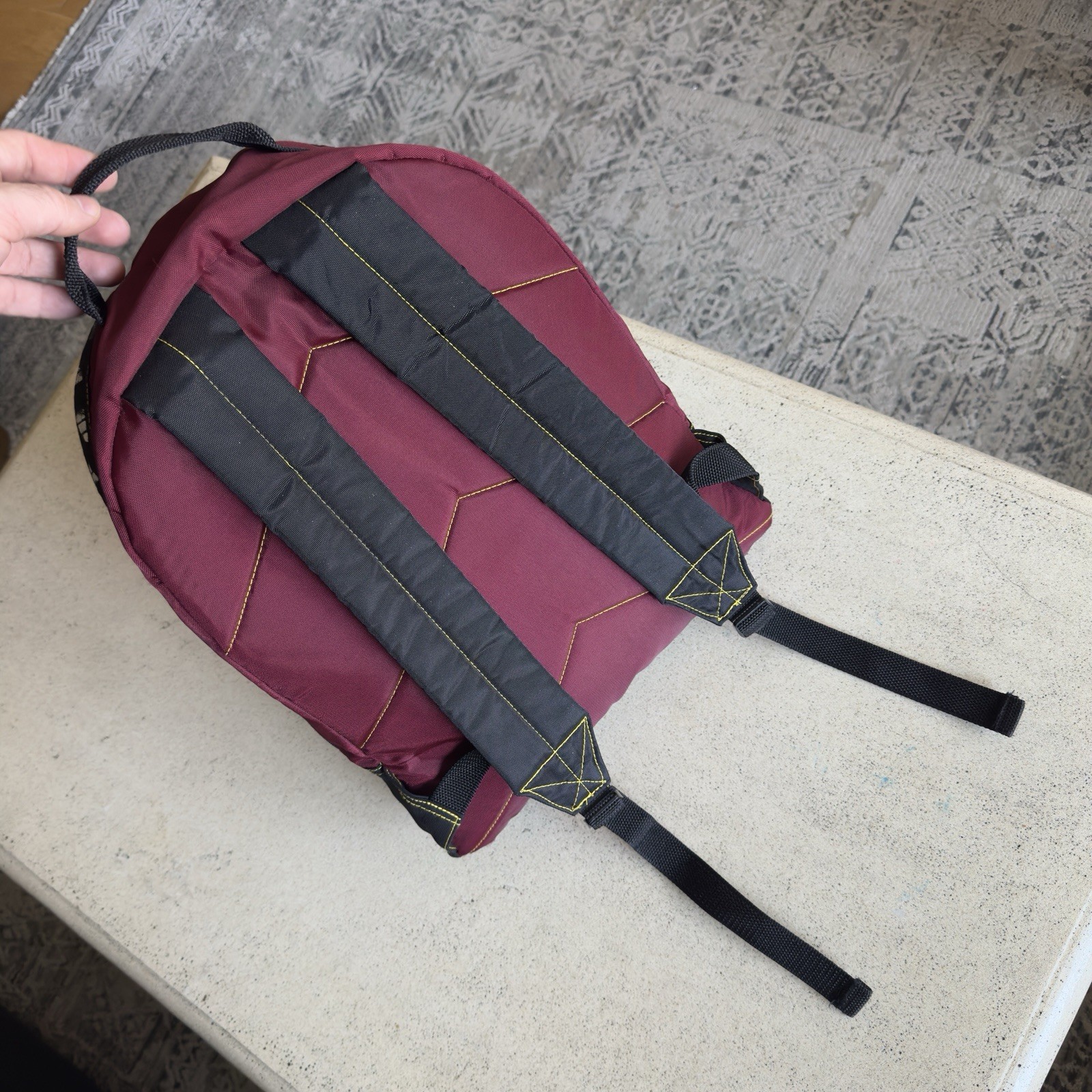 Vintage adidas 90s Backpack Burgundy Retro Sports Bag Tape 3 Stripe 18x13x7