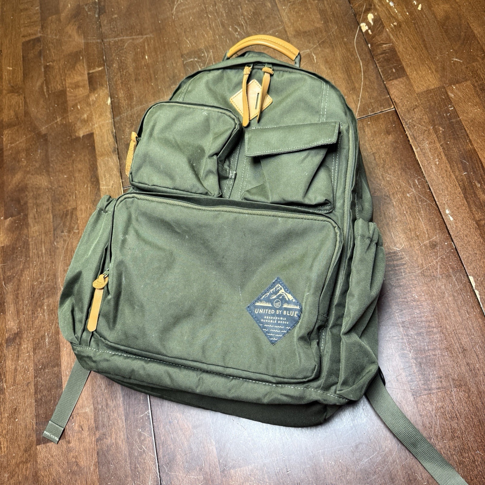 United By Blue 24L ARID Backpack Army Green Upcycled Materials Hiking TSA