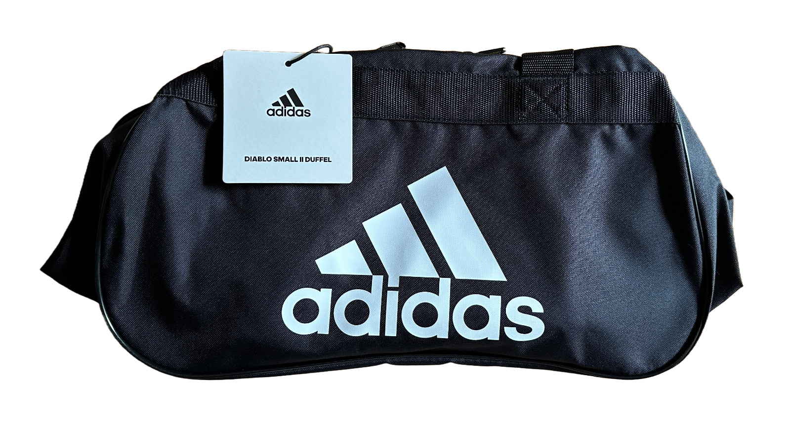 Adidas Diablo Small II Duffel Gym Training Bag Black/White Adjustable Strap NWT
