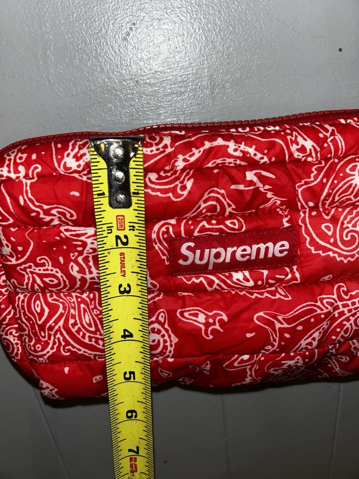 Supreme Paisley Puffer Bandana Red Shoulder Bag