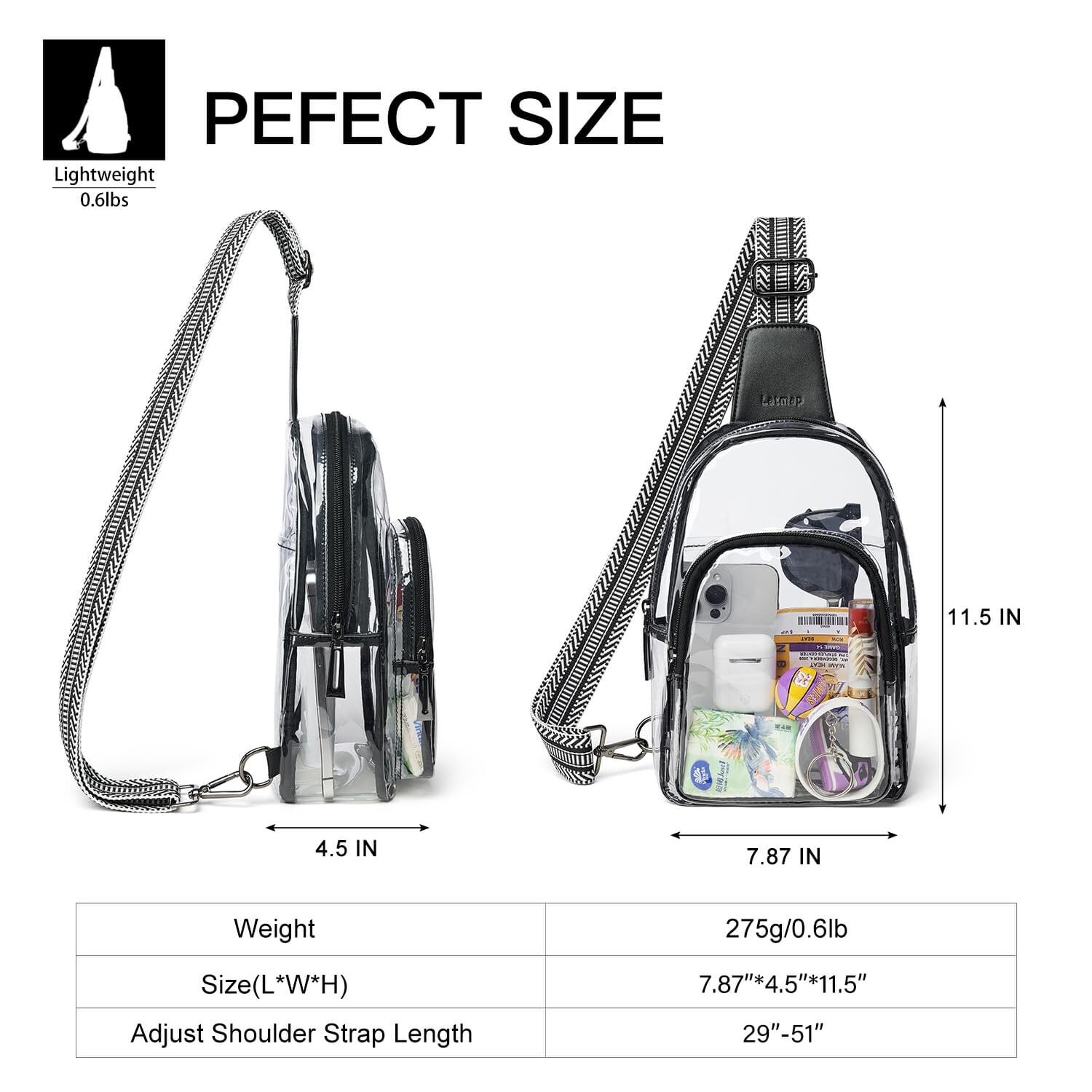 Clear Bag for Stadium Events Clear Purses for Women Men Large Crossbody Fanny…