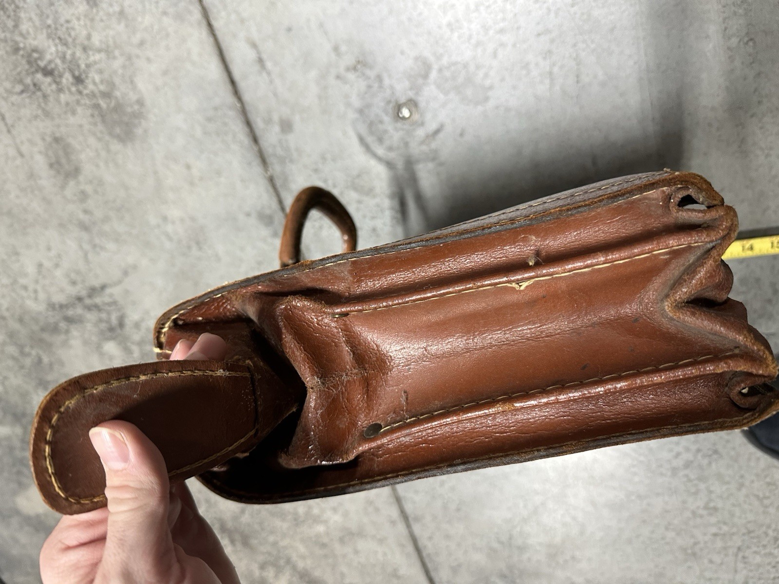 Purdue University Boilers Briefcase True Vintage 40s 50s 60s Leather Brown