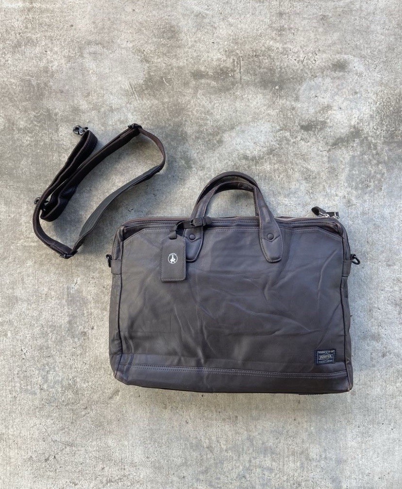 Vintage Porter Yoshida & Co Patina Soft Leather Sling / Messenger Bag