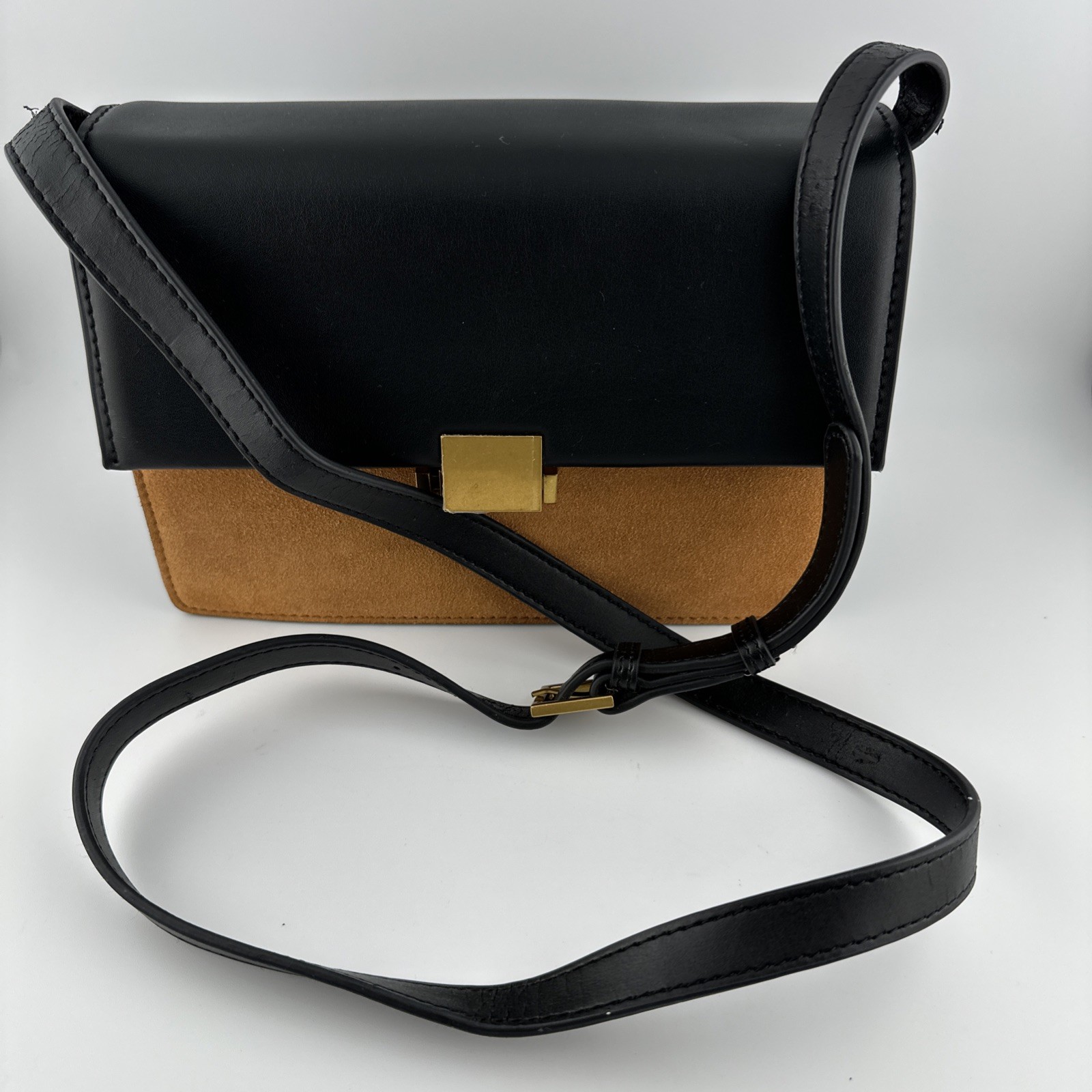 CILELA Since 1985 Black Leather and Tan Suede 9×7 Men’s Bag