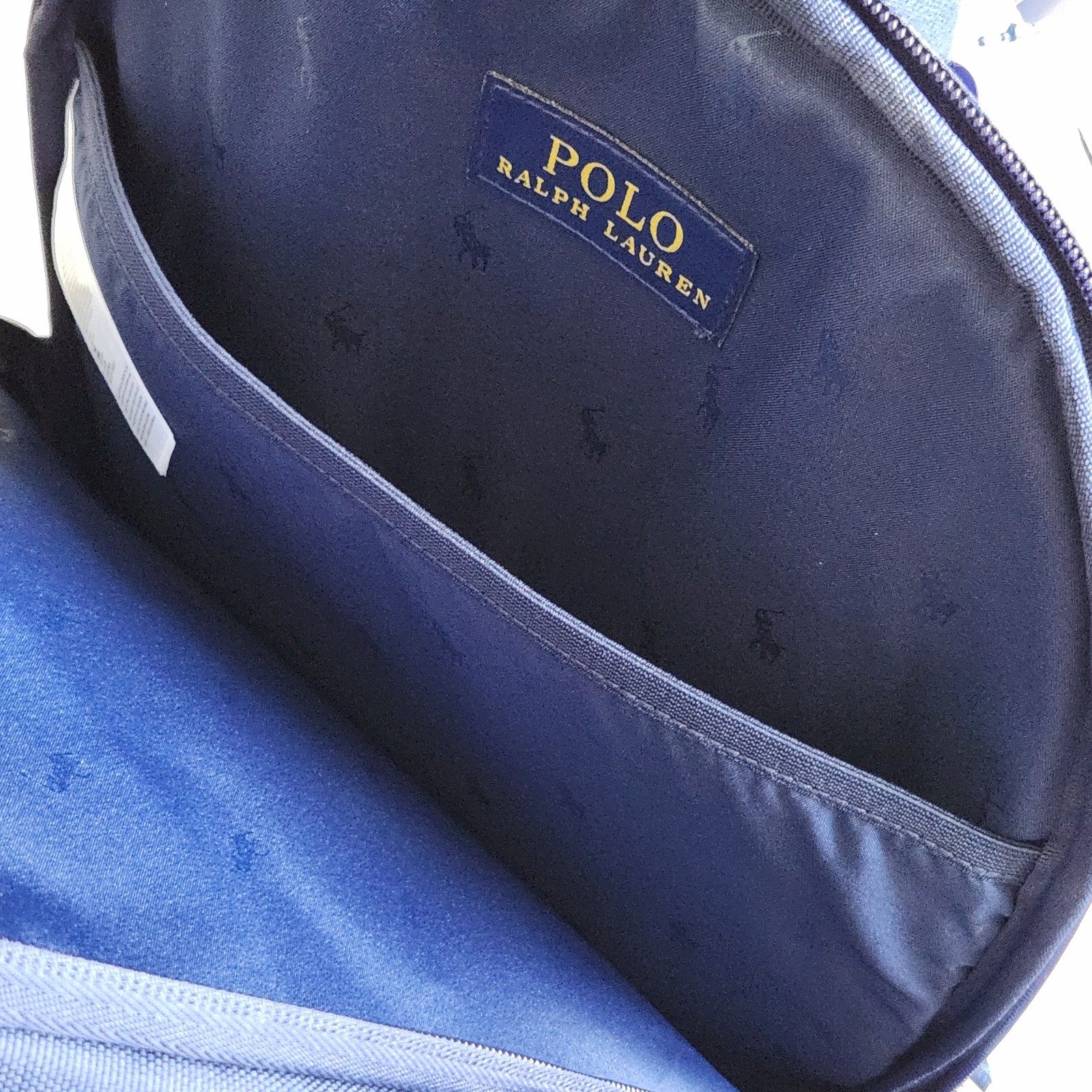 Polo Ralph Lauren School Backpack Bear Logo Navy Blue Laptop Pocket Backpack Bag