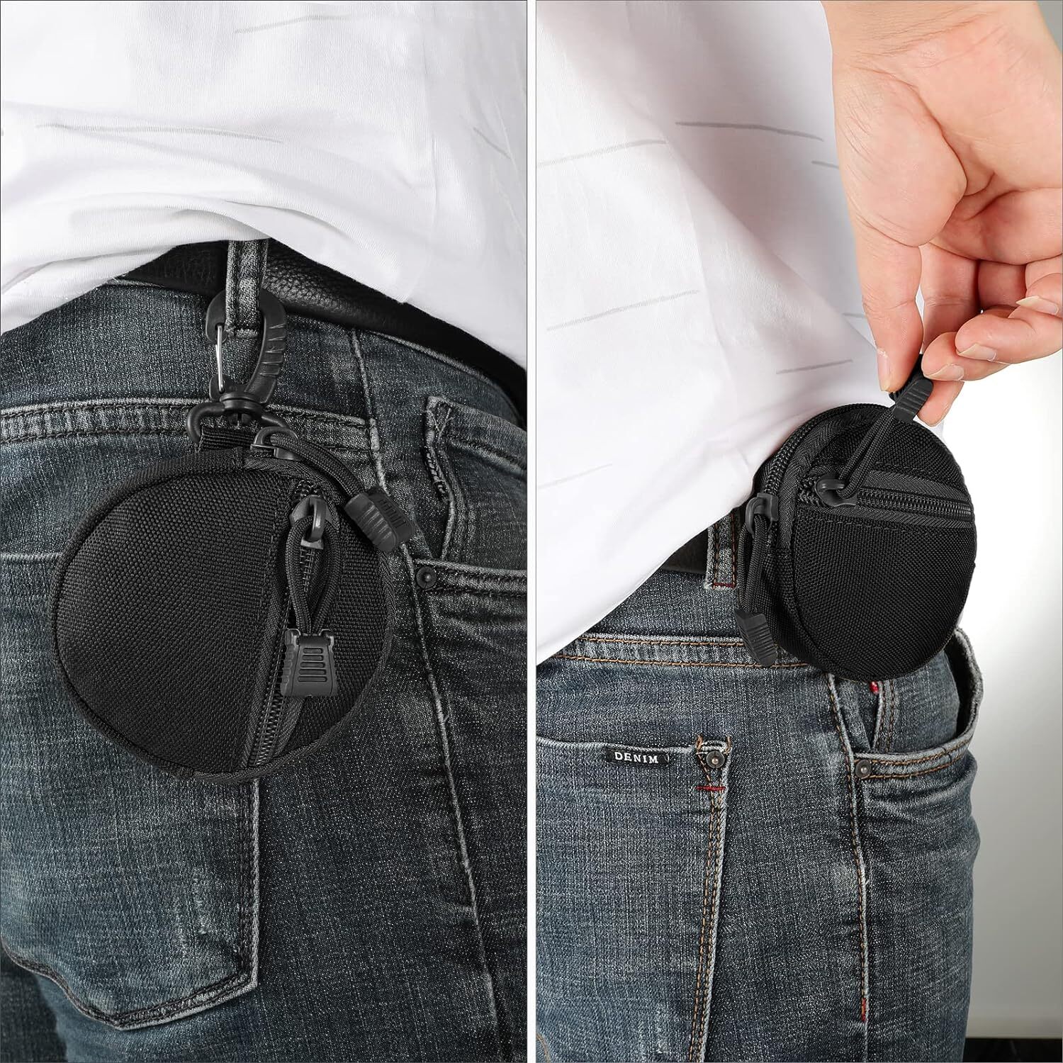 Military Compact EDC Utility Pouches Mini Coin Purse Keychain Pocket Waist Pack