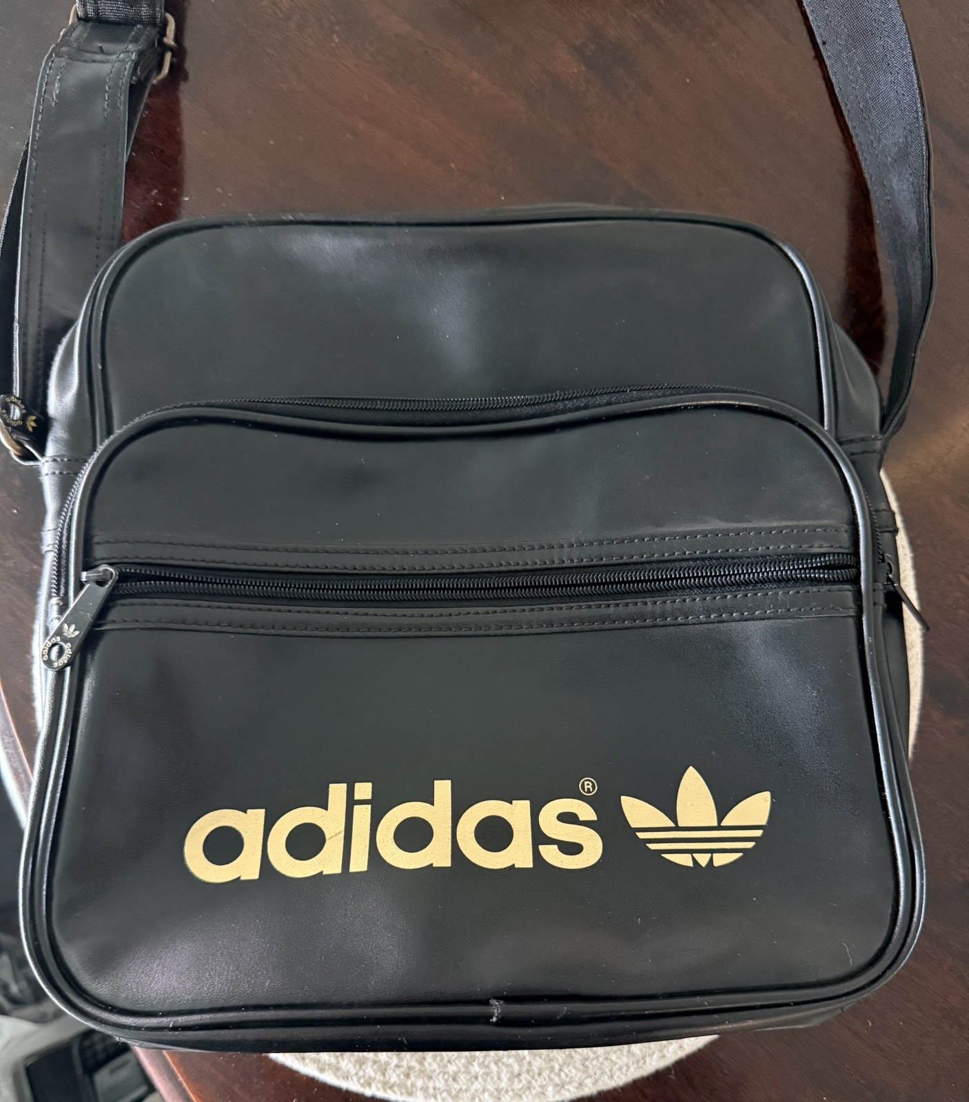 Vintage Adidas Black /Gold Adidas cross body bag