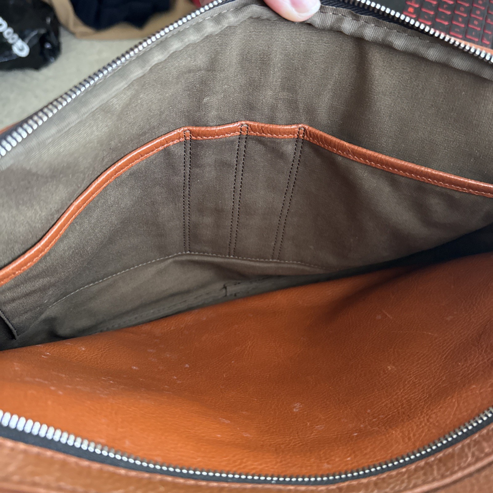 Jack Spade Leather Briefcase Messenger Bag – Laptop – Briefcase Bag Cognac Color