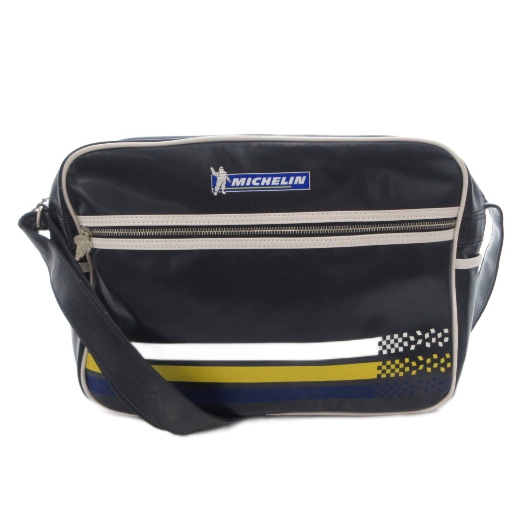 Michelin Navy Blue Shoulder Bag with Zipper Pocket, Vintage, 15x11x6in, Fair