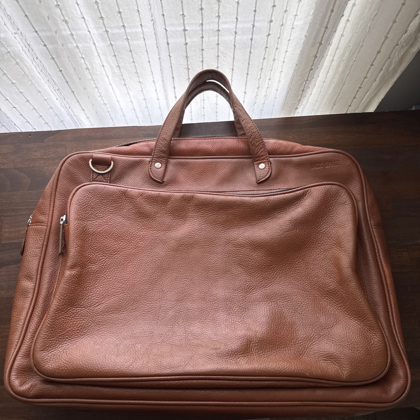 Jack Spade Leather Briefcase Messenger Bag – Laptop – Briefcase Bag Cognac Color